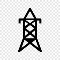 power pylon, power turm, power line, power line turm symbol