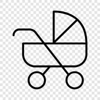 Kinderwagen, Kinderkleidung symbol