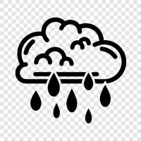 precipitation, clouds, thunderstorms, heavy rainfall icon svg