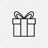 present, gift ideas, present for her, gift for him icon svg