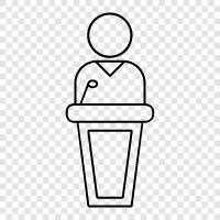 presentation, speech, talk, speechwriter icon svg