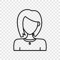 pretty short hair girl, cute short hair girl, small short hair girl, short hair girl icon svg