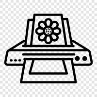 printer cartridges, printer ink, printer software, printer hardware icon svg