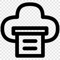 Drucken aus der Cloud, Drucken aus dem Internet, Cloud Print symbol