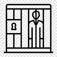 Häftling, Inhaftierung, Gefängnis, Strafsystem symbol