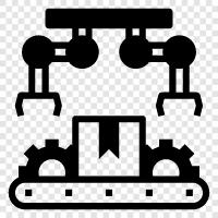 process, manufacturing, production line, assembly line icon svg