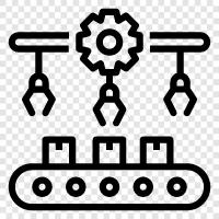 Produktion, Fabrik, Ausrüstung, Werkzeug symbol