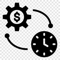 Produktivität, Leistung, Durchsatz, Leistung pro Stunde symbol