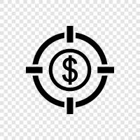 projected revenue, goal, target, forecast icon svg