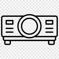 projector screen, home cinema, movie theater, 3d projector icon svg