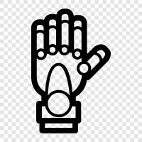 prothetische Hand, bionische Hand, 3DDruckerhand, Roboterhand symbol