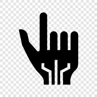 prosthetic hand, 3D printing hand, artificial hand, Robot hand icon svg