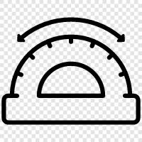 protractor, degrees, measurements, trigonometry icon svg