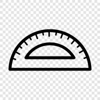 protractor, measuring, rulers, inches icon svg