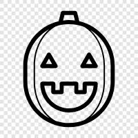 pumpkin, carved, Hallowe en, decorations icon svg