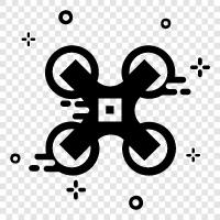 Quadcopter, Flugmaschine, unbemanntes Luftfahrzeug, UAV symbol