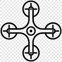 Quadcopter, Drohnen, Flugmaschinen, unbemannte Luftfahrzeuge symbol