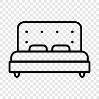 queen bed, king bed, queen size bed, king size bed icon svg