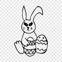 rabbit, eggs, bunny, fun icon svg