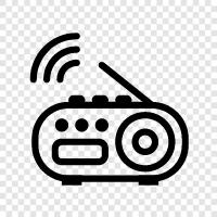 radio stations, internet radio, radio frequency, crystal radio icon svg