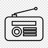 Radio stations, Radio broadcasting, Radio programming, Radio frequencies icon svg