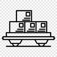 Eisenbahn, Eisenbahnfracht, Eisenbahnwagen, Gleise symbol