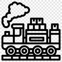 Eisenbahn, Lokomotive, Fracht, Bahnhof symbol