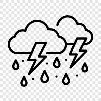 rain, lightning, thunder, severe weather icon svg