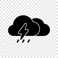 rain, lightning, thunder, stormy icon svg