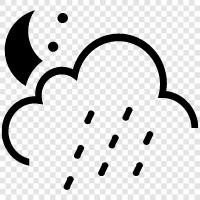 rain, showers, night, clouds icon svg