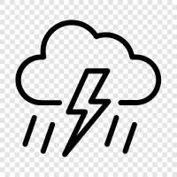 rain, thunder, lightning, severe weather icon svg