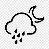 rain, night, clouds, drizzle night icon svg