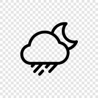 raining, night, clouds, light icon svg