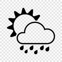 rainy day, cloudy day, rain, Sunny Rain icon svg