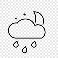 rainy night, heavy rainfall, thunderstorm, dark icon svg