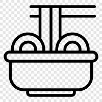 Ramen bowl, Soba bowl, Udon bowl, Noodle soup icon svg