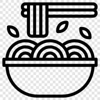 Ramen, Soba, Udon, Noodle soup icon svg