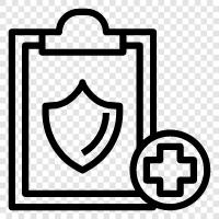 rates, coverage, policy, health icon svg