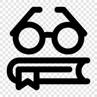 reading glasses, eyeglasses, reading glasses for women, book and glasses icon svg