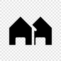 Immobilien, Haus, kaufen, verkaufen symbol