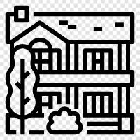 Real Estate, House Hunting, House Values, House Plans icon svg