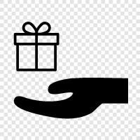 receive present, receive token of appreciation, receive gift card, receive gift voucher icon svg