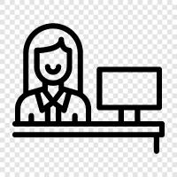 Resepsiyon sayacı, resepsiyonist için sayaç, receptionist sayaç yüksekliği, receptionist ikon svg