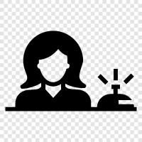 receptionist, receptionist job, receptionist salary, receptionist duties icon svg