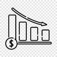 recession, slowdown, decline, fall icon svg