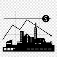 durgunluk, istihdamsızlık, deflasyon, bankacılık krizi ikon svg