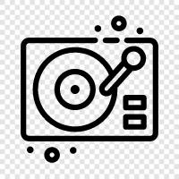 Platten, Musik, Audio, Plattenspieler symbol