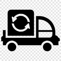 recycling, recycling center, recycling services, recycle van icon svg