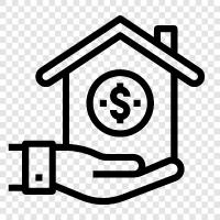 refinance, mortgage, loan, bank icon svg