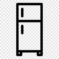 refrigerator, frigidaire, side by side, top freezer icon svg